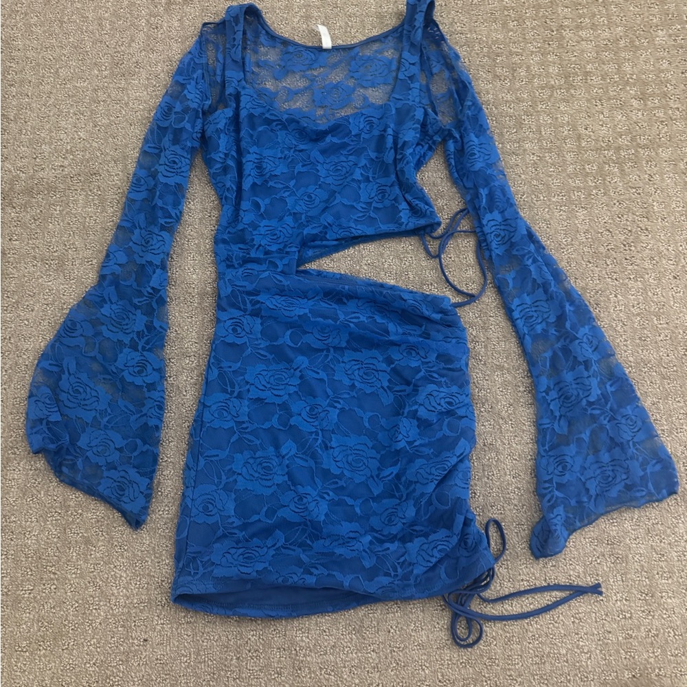 Lucy in the Sky Royal Blue Lace Mini dress